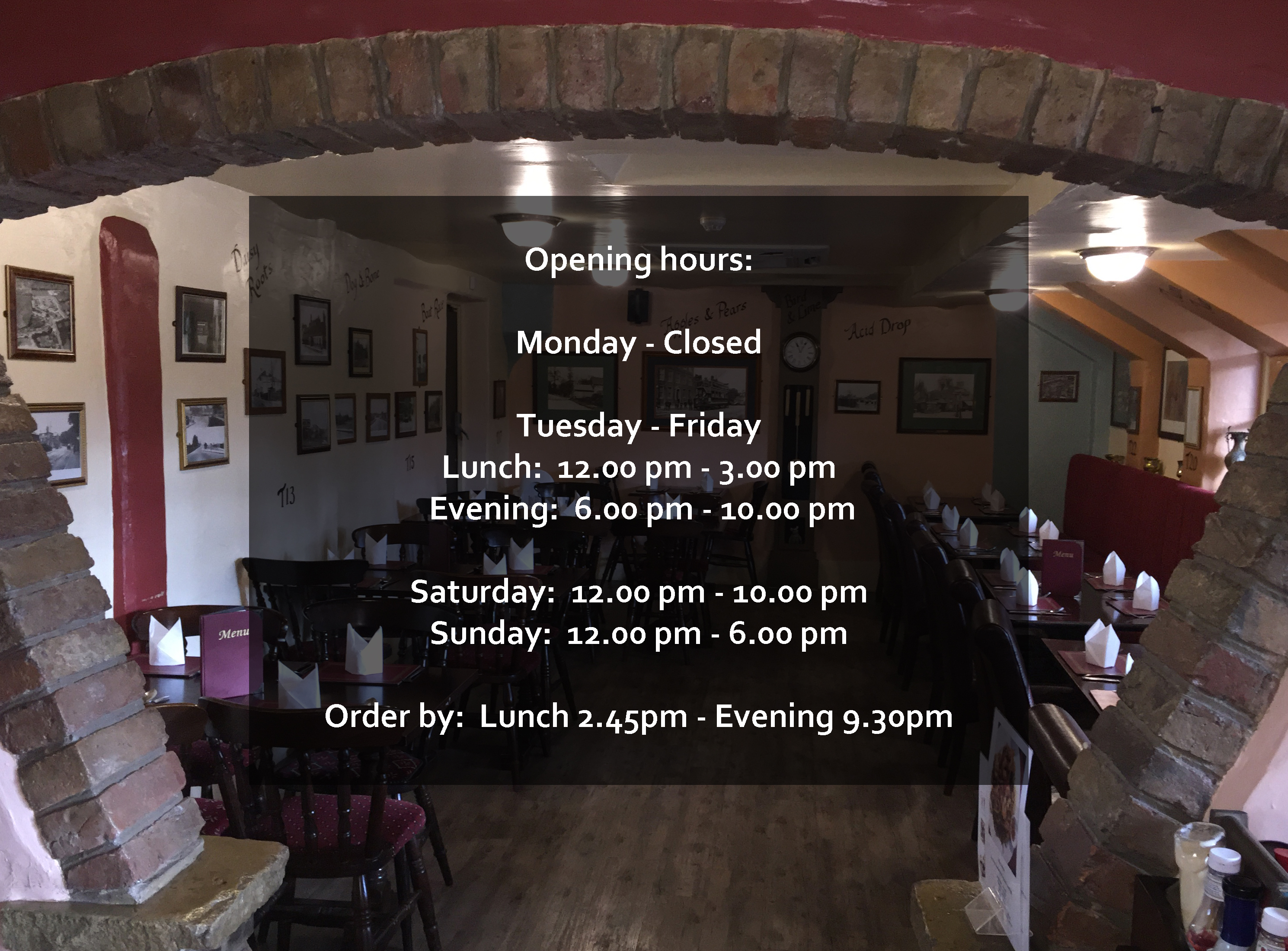Kitchen Hours The Hut Pub